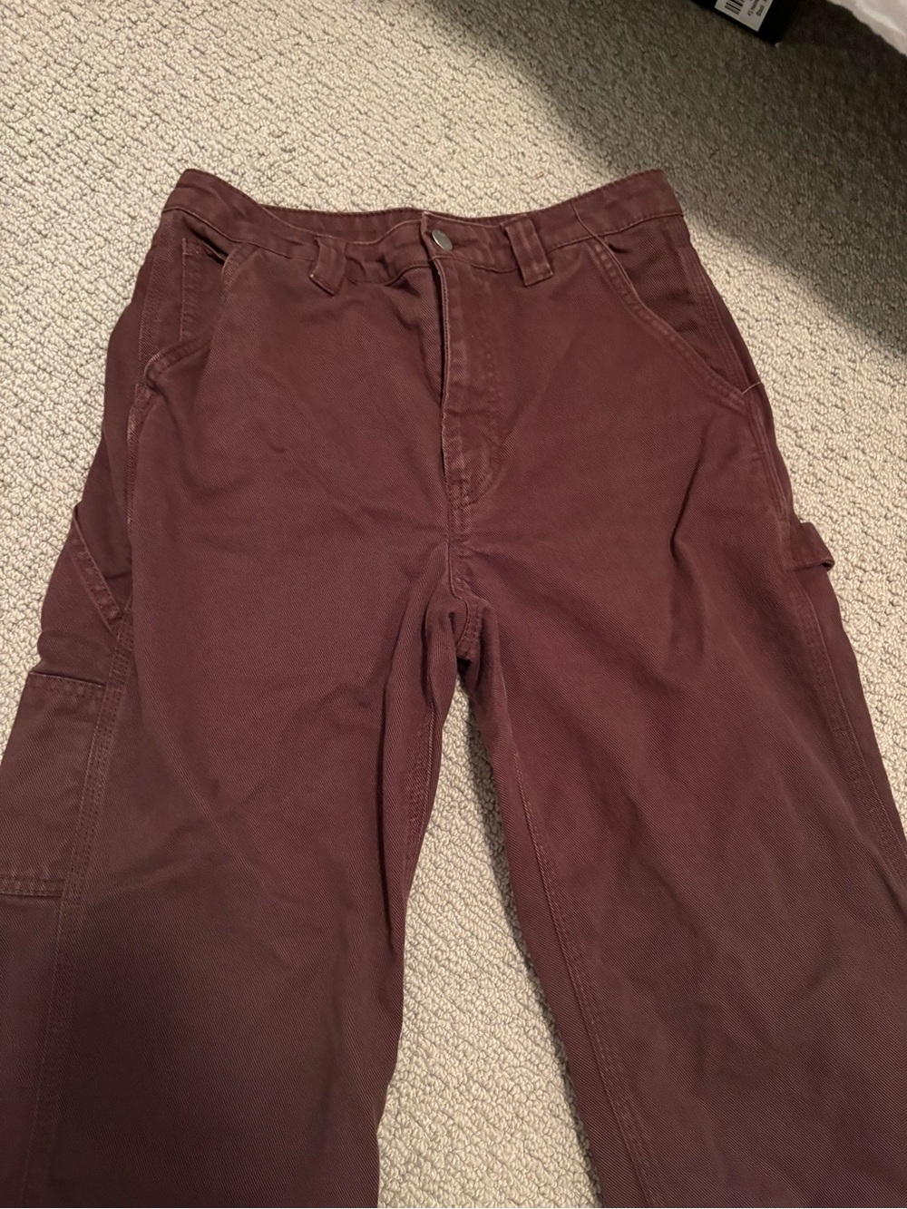 Aritzia Women's Cargo Jeans in Deep Burgundy